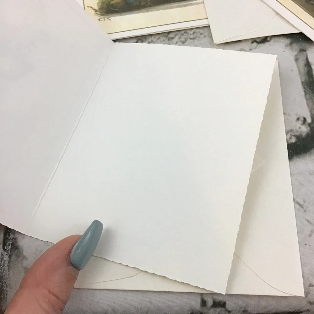 Vintage Blank Inside Notecards Lot-5 German Children Illustrations W/Envelopes
